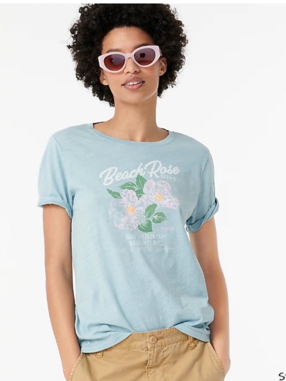 J.Crew beach rose floral short sleeve T-shirt size medium